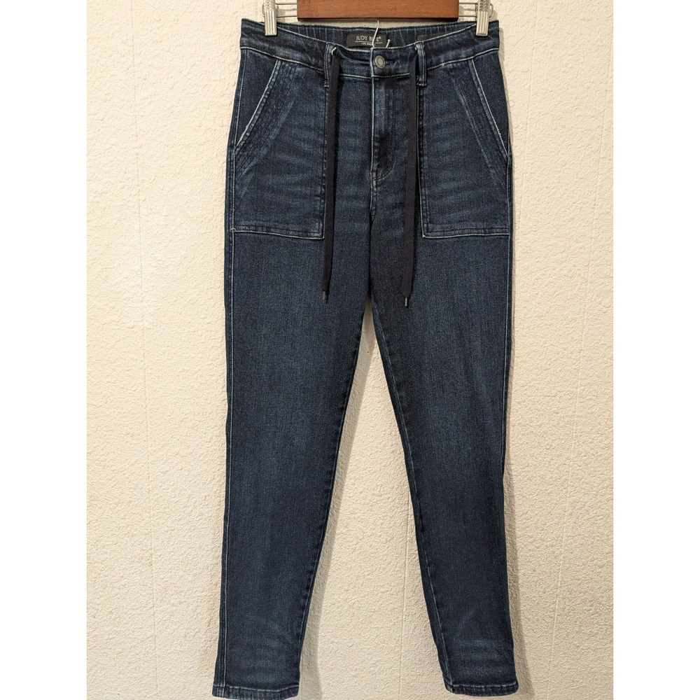 JUDY BLUE HIGH RISE DRAWSTRING JOGGER STYLE STRETCH JEANS SIZE 5/27